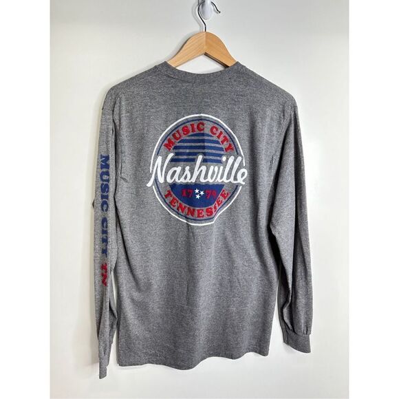 MV Sport Nashville Music City Shirt Mens Long Sleeve Gray‎ Size Medium - Picture 6 of 8